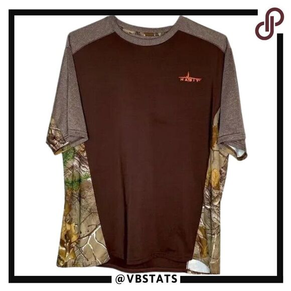 Large Habit Brown-Camo SS Hunting Shirt - Picture 1 of 5